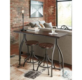 Odium Rustic Brown Rectangular Adjustable Counter Height Dining Room Set