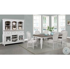 D00323 Distressed White Extendable Dining Table