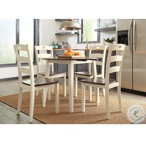 Woodanville Cream and Brown Round Extendable Dining Table