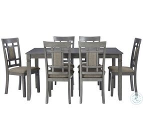Jayemyer Charcoal Gray 7 Piece Rectangular Dining Table Set