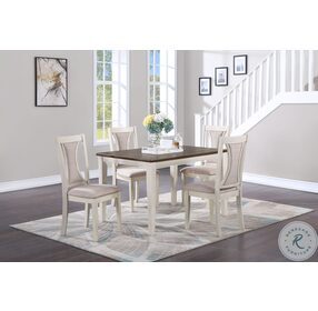 Hudson Brown And Creme 5 Piece 60" Counter Height Dining Set
