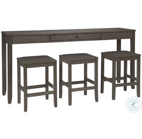 Caitbrook Gray 4 Piece Rectangular Counter Height Dining Table Set