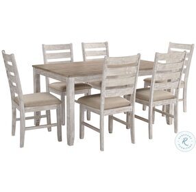 Skempton White and Light Brown 7 Piece Dining Room Set