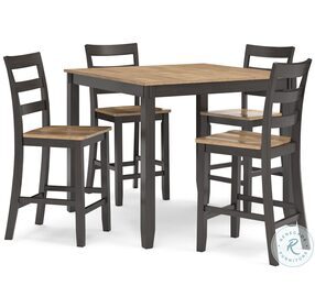 Gesthaven Natural And Brown 5 Piece Counter Height Dining Set