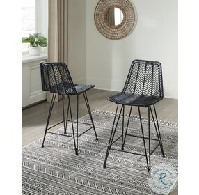 Angentree Black Counter Height Stool Set Of 2