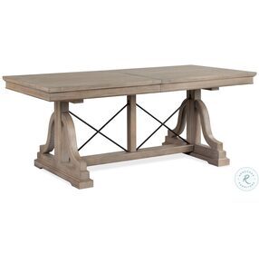Paxton Place Dovetail Grey Trestle Extendable Dining Room Set