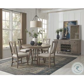 Paxton Place Dovetail Grey 52" Round Dining Table