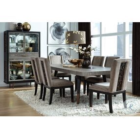 Ryker Nocturne Black And Coventry Grey Rectangular Extendable Dining Table