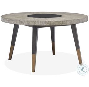 Ryker Nocturne Black And Coventry Grey Round Dining Room Set