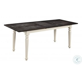 Maddox Dark Mocha And Distressed White 78" Counter Height Dining Table