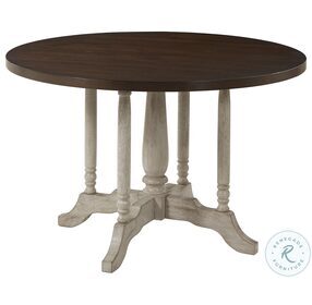Winslet Gingerbread and White Round Dining Room Set