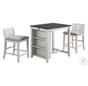 Heston White And Gray 36" Counter Height Dining Set