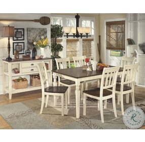 Whitesburg Brown and Cottage White Rectangular Dining Table