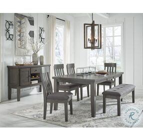 Hallanden Two tone Gray Large Upholstered Dining Bench