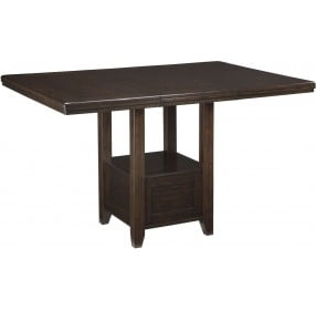 Haddigan Dark Brown Rectangular Extendable Counter Height Dining Room Set