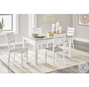 Nollicott Whitewash And Light Gray Extendable Dining Table
