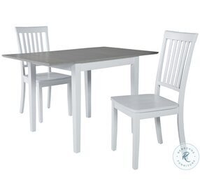 Simplicity Bleached Oak And White Drop Leaf Extendable 3 Piece Dining Set