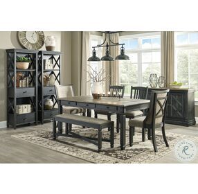 Tyler Creek Black And Gray Upholstered Bench