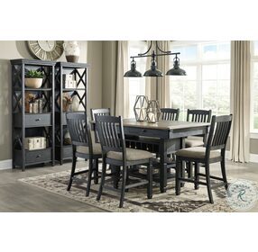 Tyler Creek Black And Gray Rectangular Counter Height Dining Table