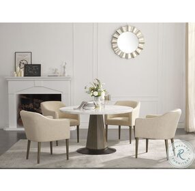 Deluxaney Light Brown and White Dining Chair