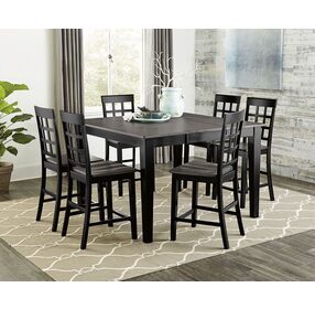 Salem Gray and Black Extendable Counter Height Dining Table