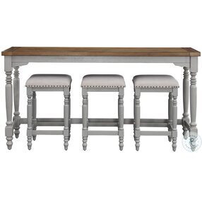 Midori Distressed Oak And Brushed Gray 4 Piece Counter Height Dining Set