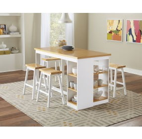 Christy Oak and White Counter Stools Set of 2