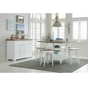 Shutters Light Oak And Distressed White Counter Stool