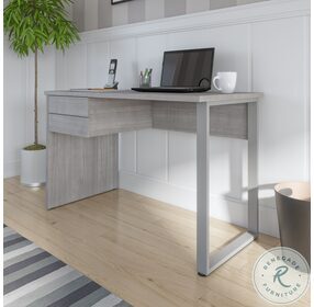Solay Platinum Grey 48" Small Table Desk With U Shaped Metal Leg