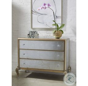 P301016 Champagne Silver And Gold 3 Drawer Accent Chest