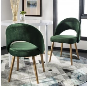 Giani Malachite Green Velvet And Gold Dining Chair Set Of 2