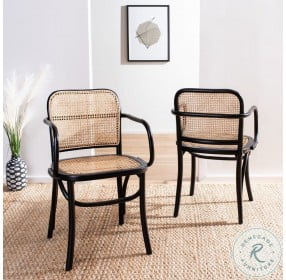 Keiko Black And Natural Cane Dining Chair