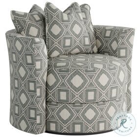Wild Child Charcoal Scatter Pillow Back Swivel Chair