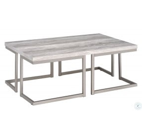 David Gray Driftwood Silvershield 3D Laminate Occasional Table Set