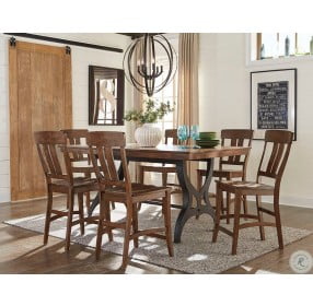 District Rustic Extendable Gathering Height Dining Table