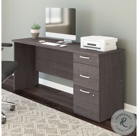 Logan Charcoal Maple 65" Computer Desk with Drawers