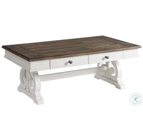 Drake Rustic White and French Oak Occasional Table Set