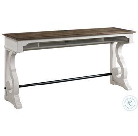 Drake Rustic White and French Oak 76" Bar Table Set