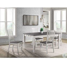 Jamison Gray And White Storage Extendable Dining Table