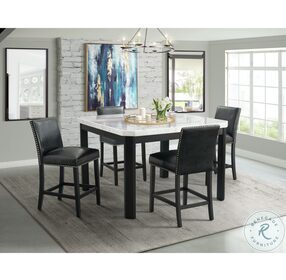 Celine White And Black Counter Height Dining Table