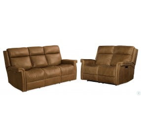 Poise Brown Leather Power Recliner With Power Headrest
