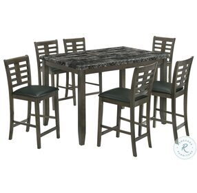 Nixon Espresso And Gray 7 Piece Counter Height Dining Set