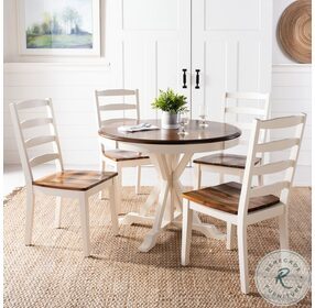 Shay White And Natural 5 Piece Dining Set