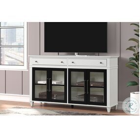 Domino Cottage White and Black 68" TV Stand