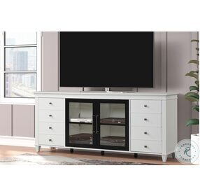 Domino Cottage White and Black 84" TV Stand