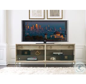 Lenox Corsica Alabaster And Brassy Champagne Entertainment Console