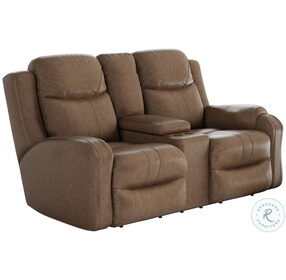 Marvel Taupe Reclining Console Loveseat