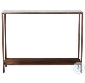 Bottego White Marble And Antique Copper Console Table