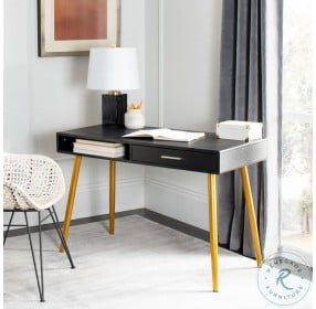 Jorja Black And Gold 1 Drawer Desk