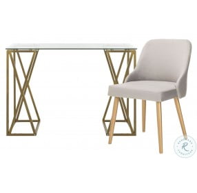 Theresa Gold And Glass Top Desk